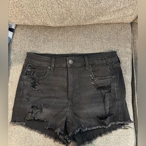 American Eagle Outfitters Black Distressed Jean Shorts NWOT